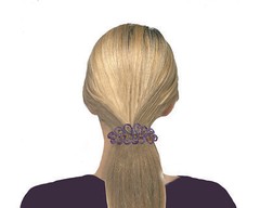 Crystal Ribbon Barrette Hair Clip Decked w. Aurore Boreale Crystals RW86012-6359