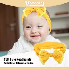 Piece of 1 Teenager Bow Headband Fashion Cute Cotton Hair Band Yellow 6.3 Inch
