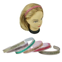 6 PCS Hairband Headband with Rhinestones Assorted Colors