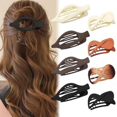 8PCS French Flat Hair Claw Clips for Women 1 Count (Pack of 8), 4color-3