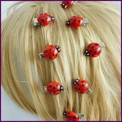 10-piece set of cross-border fashionable cute bee ladybug hair clips mini