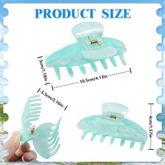HAIMEIKANG 3 Pcs Acrylic Hair One size, Light Blue, Green, Pink
