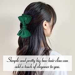 4 Pack Satin Large Bow Hair Claw Clips Red Black Black, Red, Green and Pink