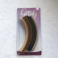 6 GOODY Banana Hair Comb Clips NOS Retro 80s 90s Vintage