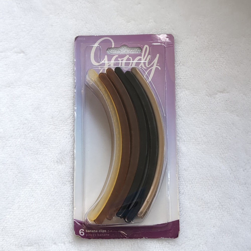 6 GOODY Banana Hair Comb Clips NOS Retro 80s 90s Vintage