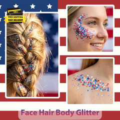 Patriotic Red White and Blue Body Glitter Stick,4Th of July Accessories,Sparklin