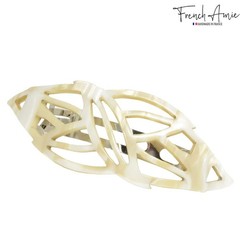 French Amie 3.5” Leaf Hair Barrette Cellulose Acetate French Hair Clip For Women
