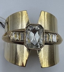 Kenneth Jay Lane Art Deco Prom Notch Hair Clip Barrette Saks Riviera France NWT