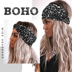 Women’s Leopard Wide Headbands 4Pcs Elastic Non Slip Hairbands