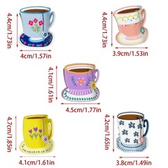 Unique Coffee Cup Print Hair Claw Light weight Durability Acrylic Hair Clip