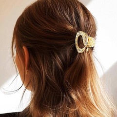 CASDRE Rhinestone Hair Clips Sparkly Metal 1 Count (Pack of 1), Color A