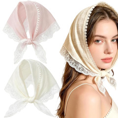 2 PACK Hair Scarf Headband for Women, Lace Hair Bandana, Non-Slip Hair Soft Head