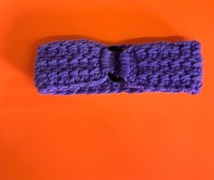 Purple Blue Pink Red Knit Handmade Button Headband Women Teens Solid Casual