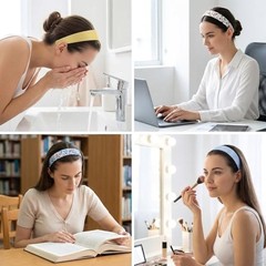 12 Pcs Floral Headbands Spring Headbands for Women, Cute Wide Cloth Solid