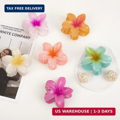 6 Pcs Flower Hair Claw Clips for Women, Hawaiian Hibiscus Flower Hair Clips, Sum