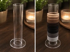Clear Acrylic Hair Tie Organizer Stand Ponytail Holder Vanity Display Rack