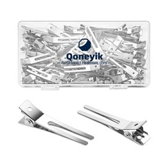 50pcs Metal Double Prong pin Curl Hair Clips for 50 Count (Pack of 1), Silver