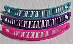 Banana Clips Hair Pink Purple Teal 80s Cincher Ponytail Taiwan Vintage Comb