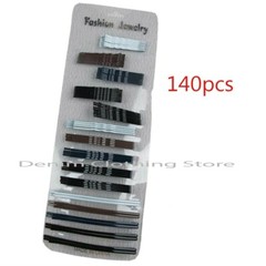 140pcs Metal Assorted Color Size Hair clips Flat Bobby Pins Grips Coated Tip