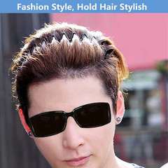 Unisex Black Elastic Non Slip Simple Metal Headbands for Men Women Wavy Hairband