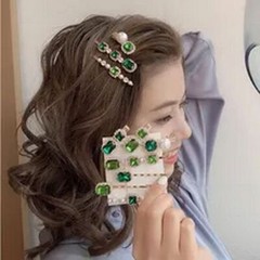 Shiny Crystal Pearl Barrettes – Waterdrop Hair Clip Geometric Hairgrips Headwear