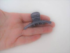 Small blue or gray hair claw clip for fine, thin hair