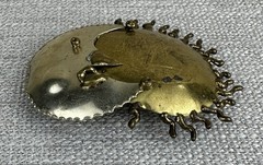 Hair Barrette Hand Crafted Moon Sun Mixed Metals Artisan 3 3/8″ L 2 3/4″ W