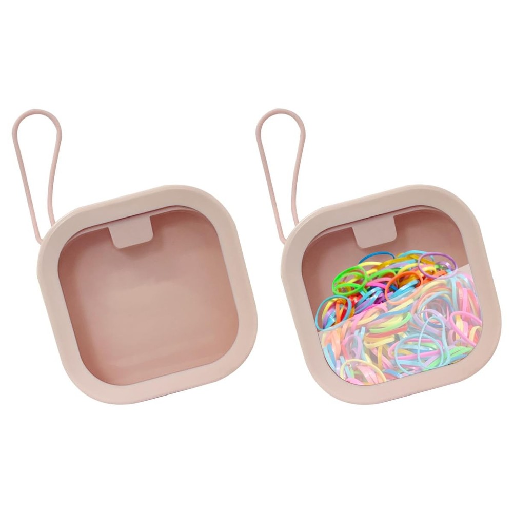 2 Pack Hair Tie Organizer Boxes Portable Travel Accessory Storage Containers