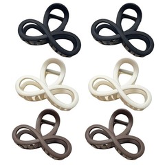 QIRUIRED 6 PCS Hair Clips for Thick 1 Count (Pack of 6), Black, White, Brown