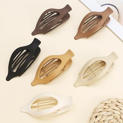 CHANDAT Flat Hair Clip 6 pcs Lay Down Claw Clips 1 Count (Pack of 6), Brown