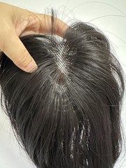3.5×4.3″Seamless Front Lace Heat Resistant Synthetic Hair Topper Clip in 16″
