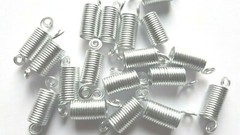 24PC Hair Coil Dreadlocks Braiding Beads Silver Color (Spring Braid)
