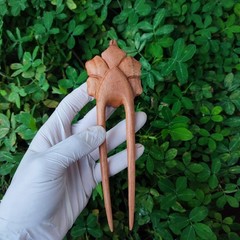 Handmade Hibiscus Flower Hair pin hair stick hair fork | Wooden Hair accessory