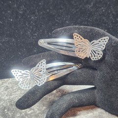 Hair Butterfly Snap Hair Clips Filigree Metal Barrettes Claw 1PCS