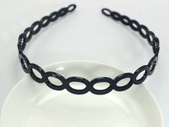 8 Black Plastic Small Hollow Circle Hoop Alice Headband Hair band 15mm Free Ship