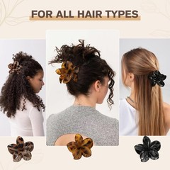 6 PCS Flower Hair Clips for 1 Count (Pack of 6), 6 PCS, Large, Tortoise