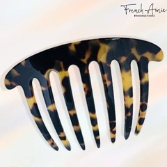 French Amie 7 Teeth Handmade Celluloid Side Hair Comb for Women and Girls