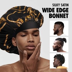 Men’s Silky Satin Hair Bonnet, Soft Anti-Frizz Fabric, All Hair Types, No Sli…