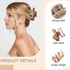 Vovii 6pcs Tortoise Shell Claw Clip for Women Girls Thick/Thin Hair, Medium S…