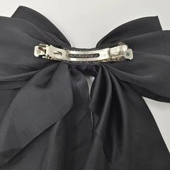 1pcs Wome Solid Color Satin Ribbon long Big Bows Hairpin Internet red Spring