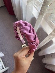 Lot of 3 Jennifer Behr SILK headbands pink purple gold