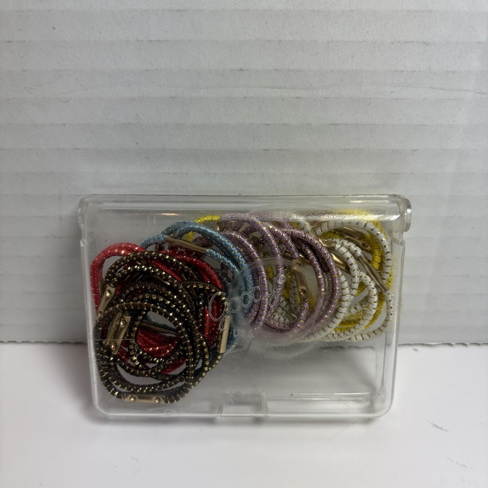 Vtg Goody Metallic Braided Hair Ties Elastics 80s 90s Metal Crimp Lot 36
