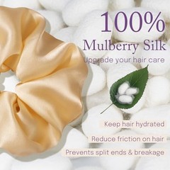 Silk Scrunchies Oversized 100% Mulberry: Large 1 Count (Pack of 2) Floral 31
