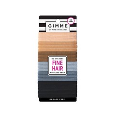 (3 pack) Gimme Ponytail Holder Hair Tie for Fine Hair, Neutral Colors, 20 Ct
