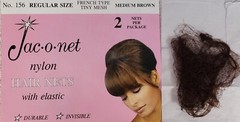 “BUY 1 GET 1 FREE” Jac-O-Net #156 M.BROWN franch thin mesh elastic hair net