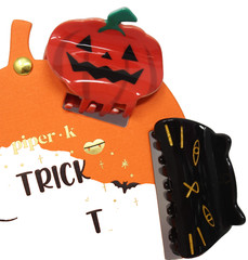 5 Trick or Treat Piper K Boot Hair Clips Ghost Witch Jack Lantern Cat Halloween