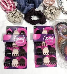 Hair Accessories Lot Scrunchies Claw Clips Headbands Ponytail Holders Bobby Pins