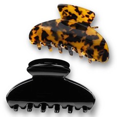 2 Pack Large Tortoise Hair Jaw Clips Celluloid Big Claw Hair Clamps Women