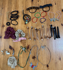 Lots Metal Hair Clips Duckbill Clips Scrunchies Hair Ties *Flaws