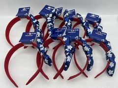 Blue/White Star Bow Tie Headbands (9x) Hair Accessories Patriotic Red White Blue
